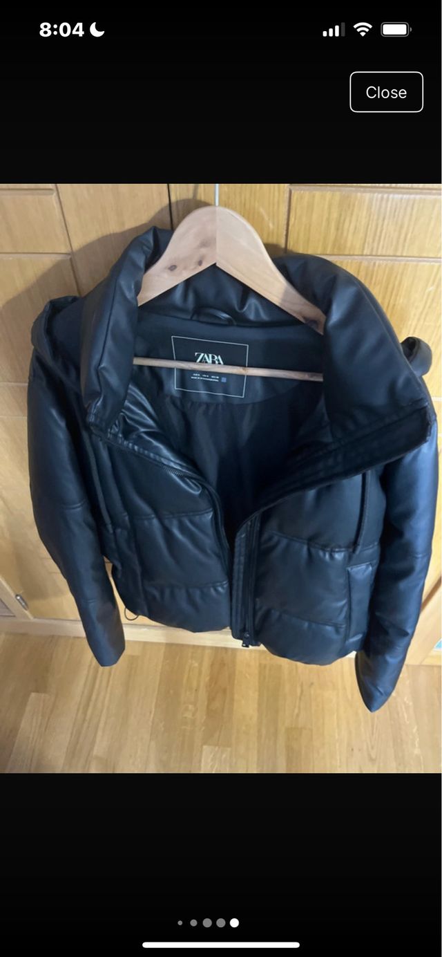 Abrigo de cuero Zara mujer