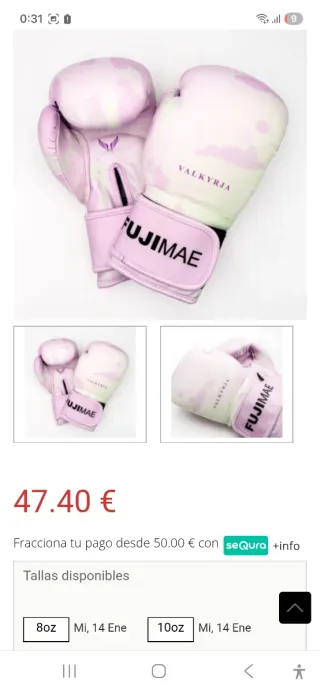 Guantes de boxeo NUEVOS FUJIMAE 10 oz