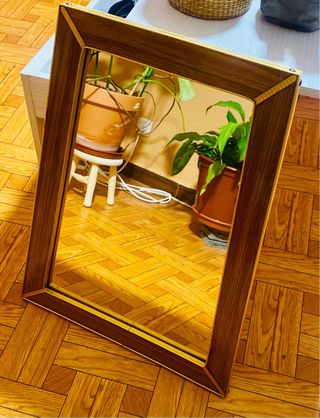 Espejo vintage madera y dorado