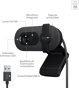 Logitech Brio 100, cámara web Full HD para reunion