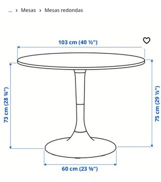 Mesa IKEA DOCKSTA comedor Redonda 