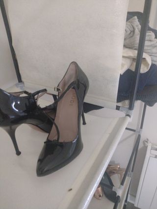 Sandalias Salón Charol Tacón LODI Negras número 38