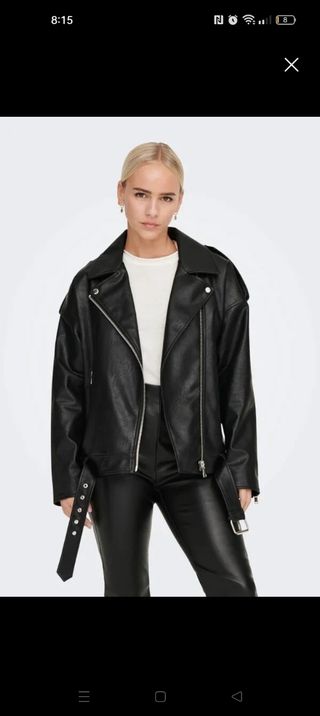Chaqueta polipiel efecto piel oversize