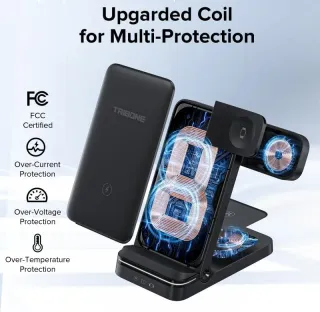 Cargador inalámbrico, cargador rápido plegable 3 en 1