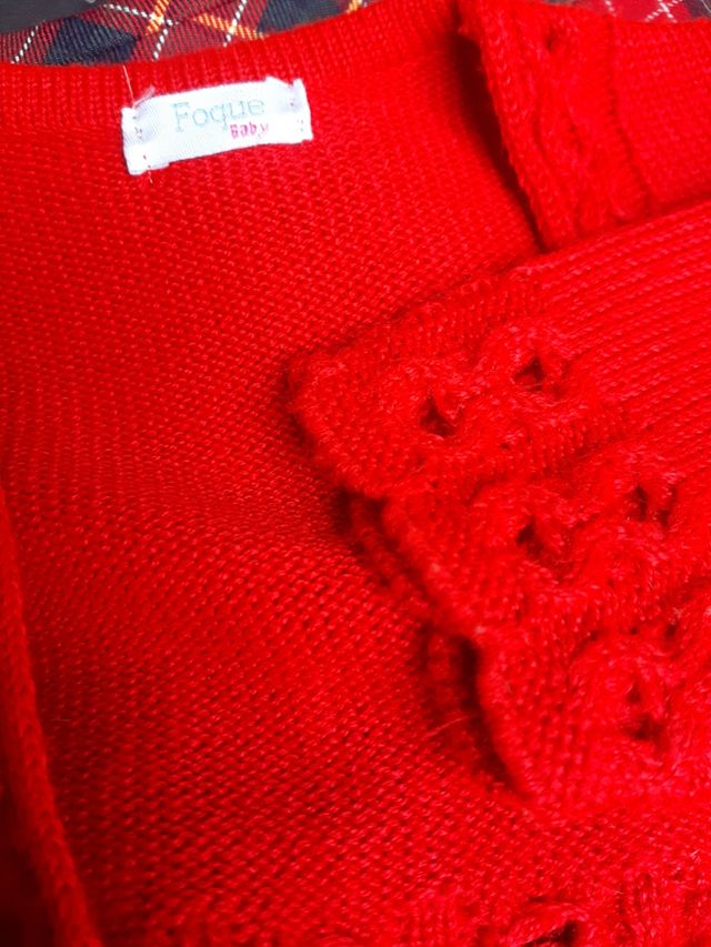 Vestido y chaqueta de niña a cuadros