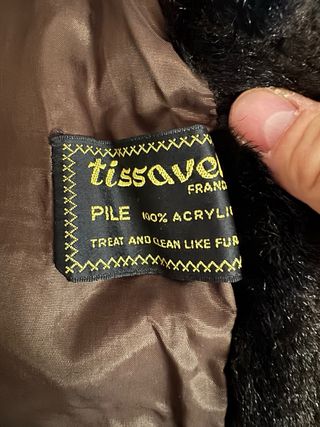 Abrigo piel sintética marrón