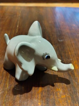 Soprammobile Elefante Ceramica Grigio