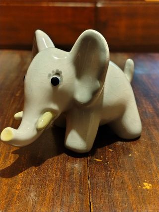 Soprammobile Elefante Ceramica Grigio