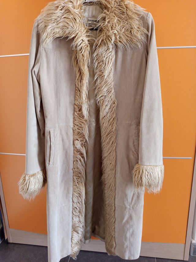 Abrigo Piel Ante Formula Joven Beige Talla S