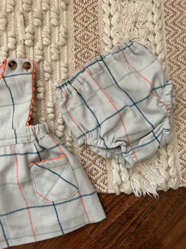 Vestido y pololos de bebé a cuadros coconut