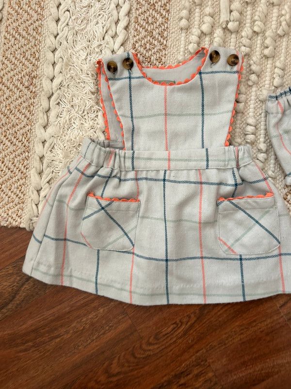 Vestido y pololos de bebé a cuadros coconut