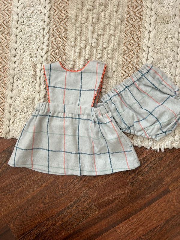 Vestido y pololos de bebé a cuadros coconut