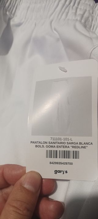 Pantalón de trabajo blanco talla L