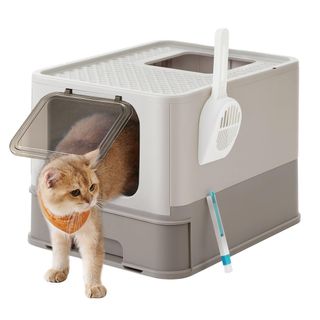 Arenero para gatos cubierto