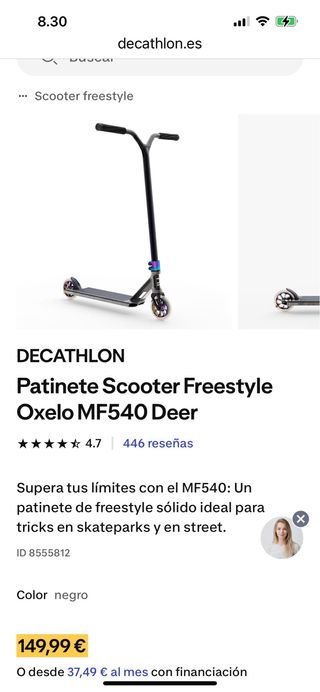 Patinete Scooter Freestyle Oxelo MF540 Deer
