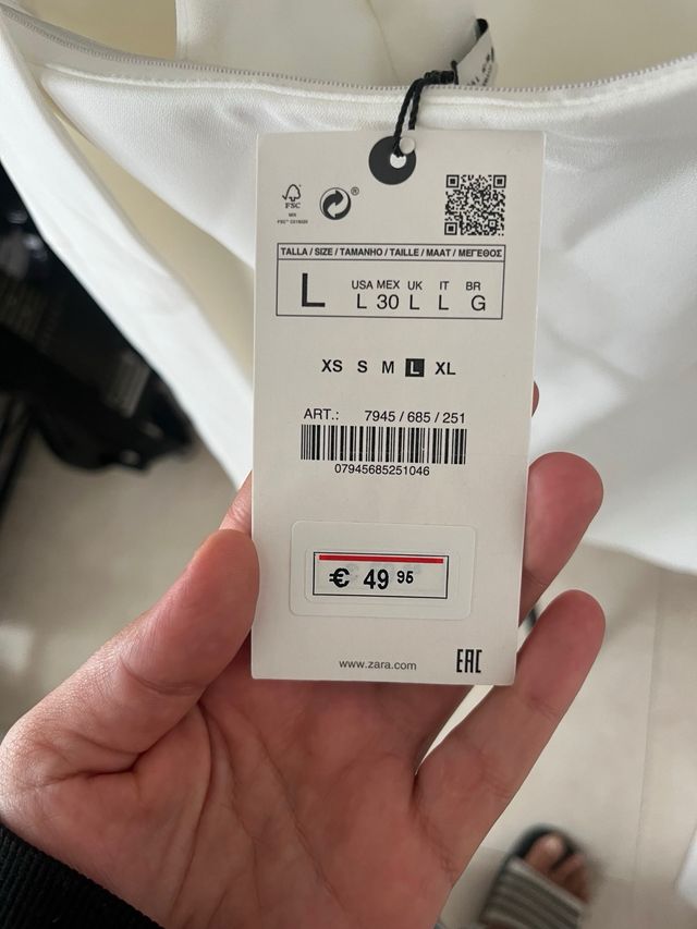 Vestido Zara Blanco Sin Estrenar