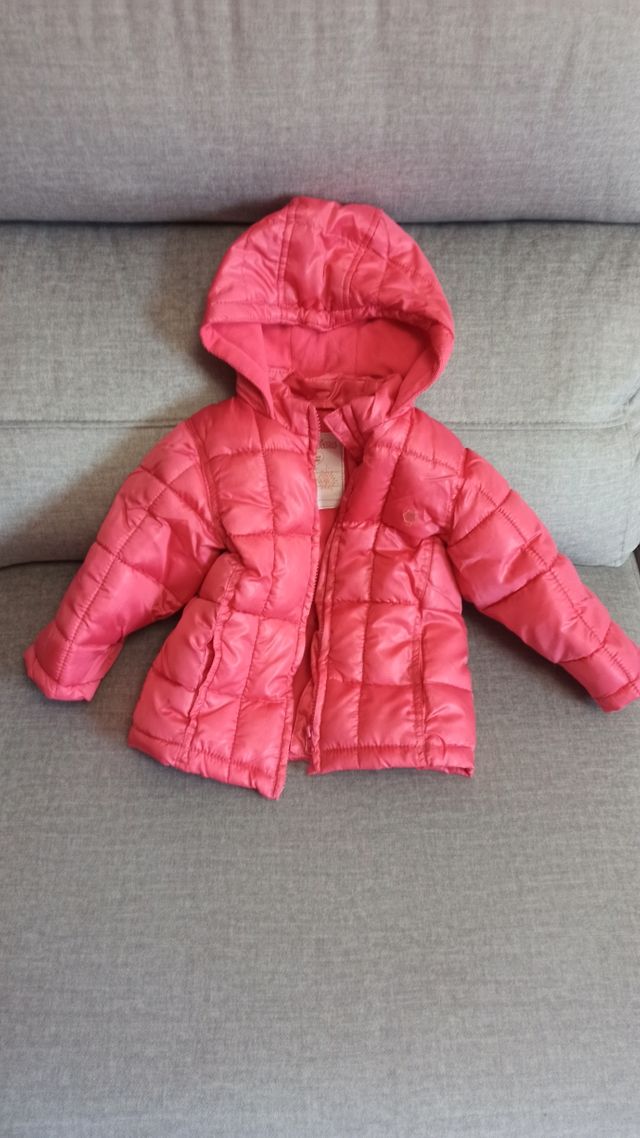 Abrigo acolchado niña rosa, talla 2 años