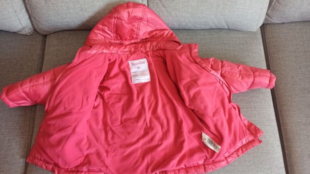 Abrigo acolchado niña rosa, talla 2 años