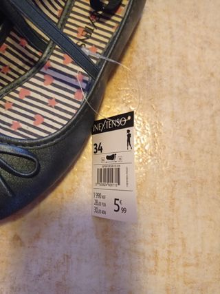 Manoletinas niña azul lazo