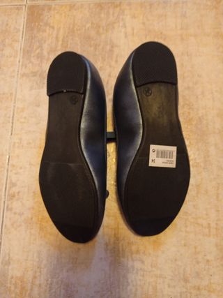 Manoletinas niña azul lazo