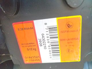 Silla coche con Isofix hasta 18kg