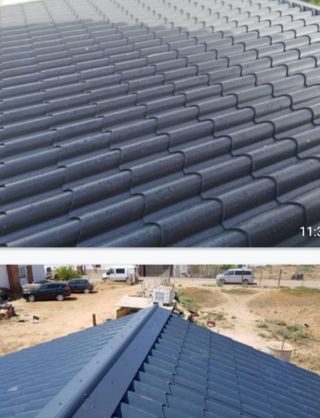 Panel sándwich imitación teja gris pizarra Almacén
