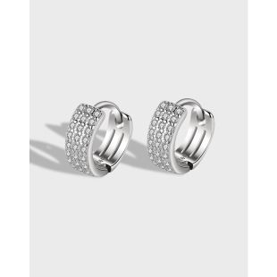 Pendientes Aro Plata Circonitas