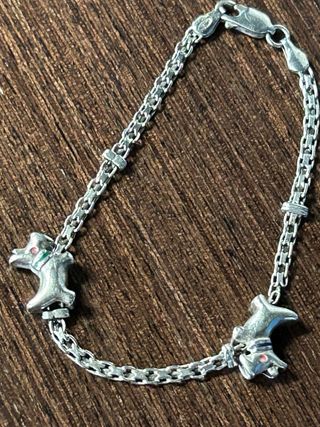 Pulsera Plata Plata y Rojo