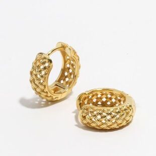 Pendientes Aro Dorados Tejidos