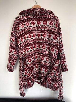 Abrigo mujer dibujos étnicos multicolor. Como Nuev