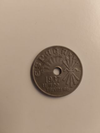 Moneda 25 céntimos española 1937