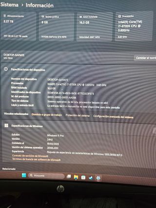 PC Gaming i7 9700K GTX 1070 Negro/Rojo