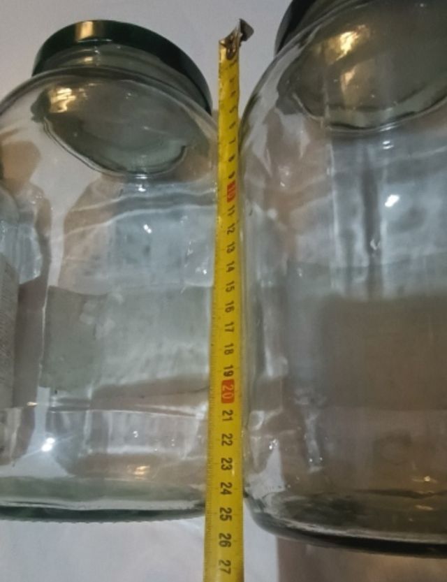 3 Tarros Cristal 4L con Tapas Metal