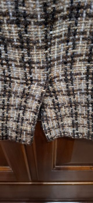 Gonna vintage a quadri beige e marrone