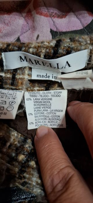 Gonna vintage a quadri beige e marrone