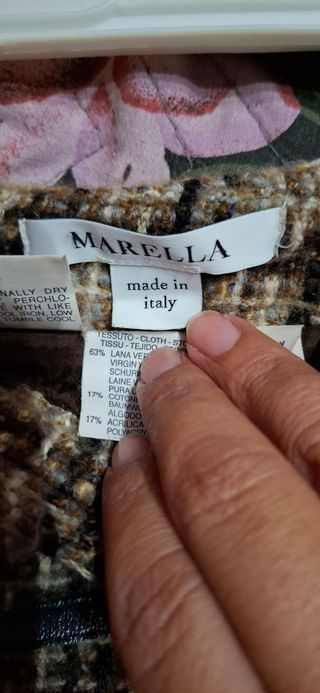 Gonna vintage a quadri beige e marrone