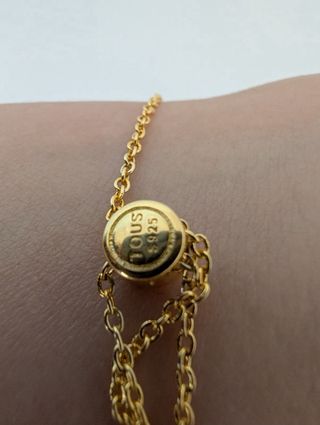 Pulsera Tous plata bañado en oro,