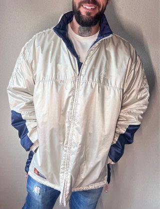 Chaqueta Le Coq Sportif Retro Beige/Azul