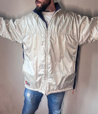 Chaqueta Le Coq Sportif Retro Beige/Azul