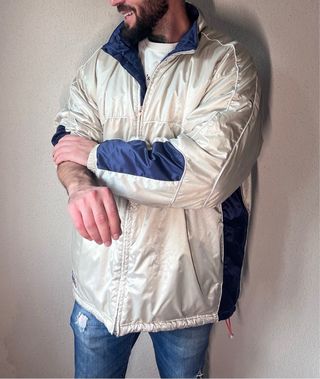 Chaqueta Le Coq Sportif Retro Beige/Azul