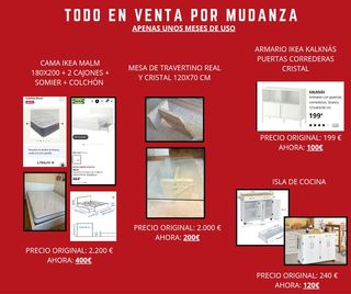 Cama, Canapé, Cajones, Colchón, Isla de cocina y +