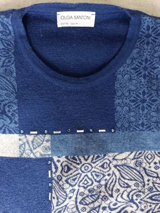 Jersey OLGA SANTONI Patchwork Azul Talla XL