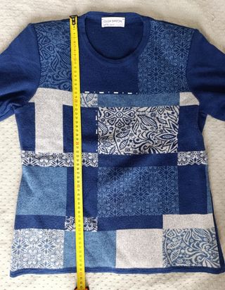 Jersey OLGA SANTONI Patchwork Azul Talla XL