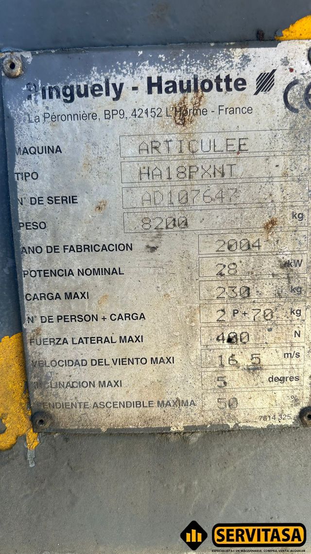 BRAZO ARTICULADO HAULOTTE 18 METROS