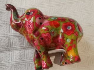Salvadanaio Elefante Decorato Fiori