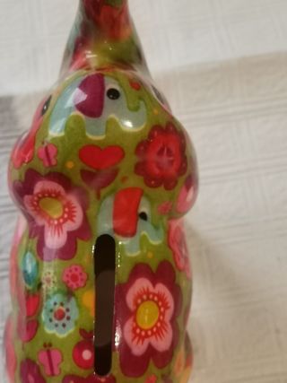 Salvadanaio Elefante Decorato Fiori