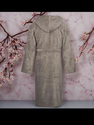 Albornoz Polar con capucha gris talla S-M-L-XL-XXL