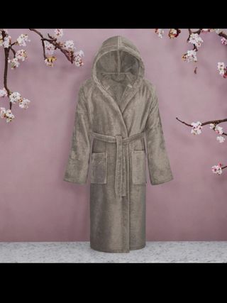 Albornoz Polar con capucha gris talla S-M-L-XL-XXL