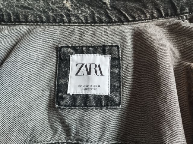 Chaqueta Vaquera Zara Gris Talla M