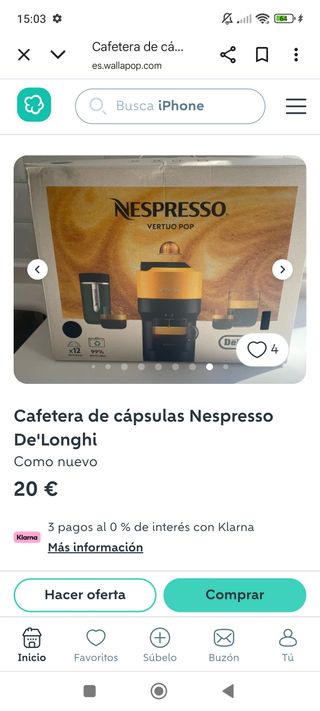 Cafetera Nespresso Vertuo Pop De'Longhi